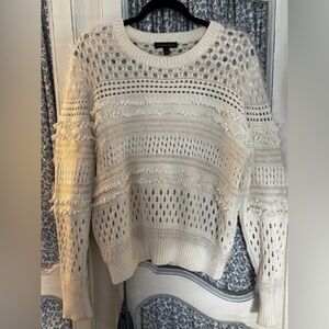 Banana Republic Cream Textured Knit Sweater